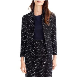 NWOT J. Crew 365 Tweed Going Out Blazer in Deepest Navy and Ivory 4 Petite
